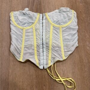 Urban Outfitters Sheer White and Yellow Corset